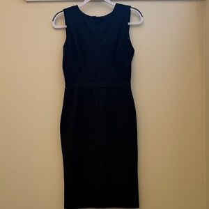 White House Black Market Black Sleeveless Midi Sheath Dress